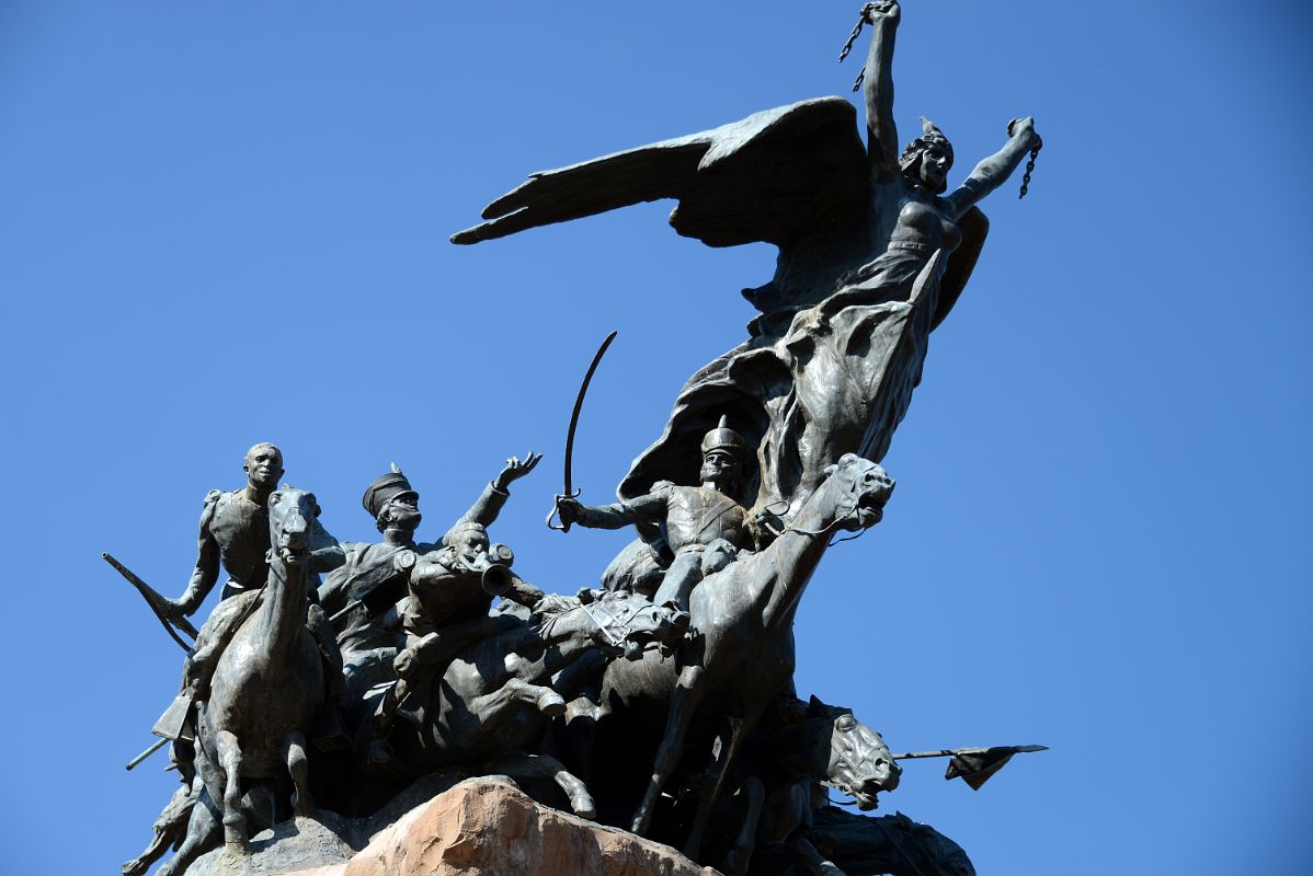 15-07 Soldiers Charging Into Battle Below Liberty At Cerro de la Gloria The Hill of Glory In Mendoza